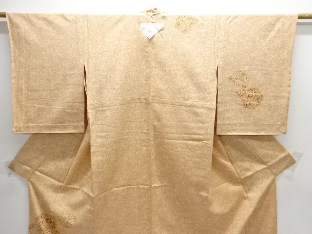  石畳に唐花模様一つ紋単衣訪問着